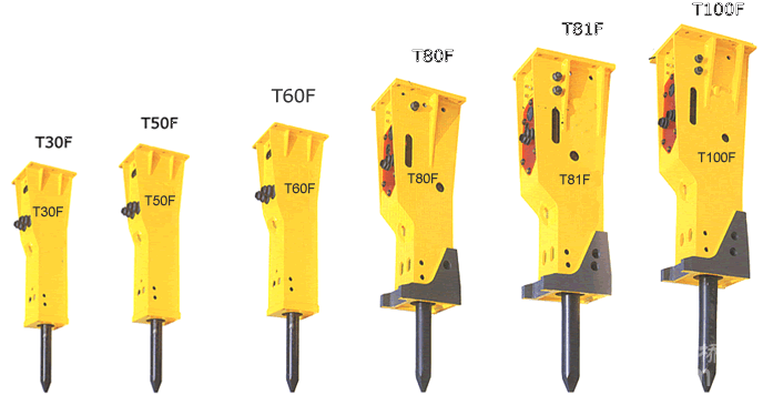 各类型液压破碎锤